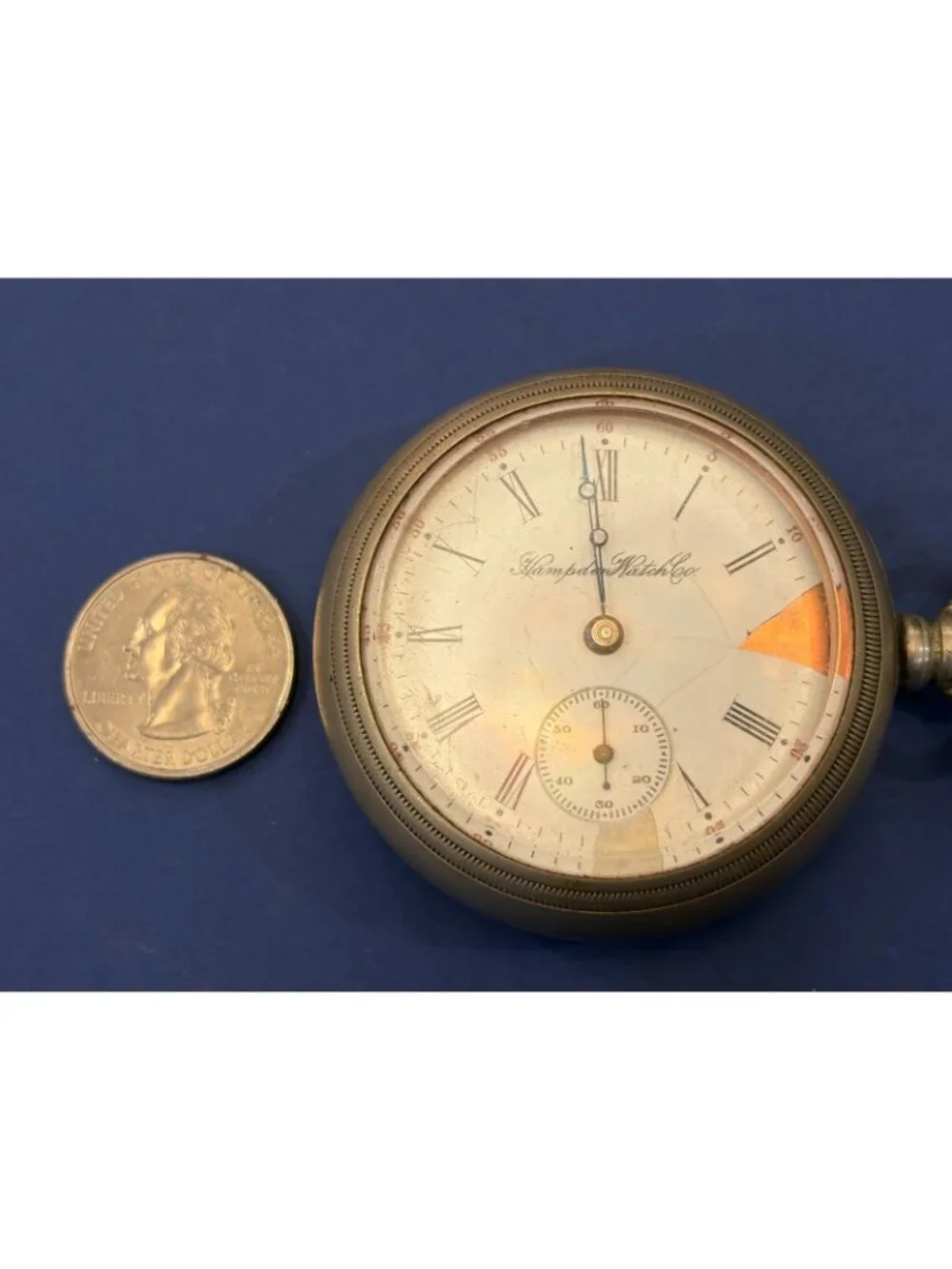 1903 Hampden 18s 15J Pocket Watch Model 4 Dueber Silverine Case for Parts Repair